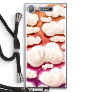 CaseCompany Katoen Wolken: Sony Xperia XZ1 Transparant Hoesje met koord