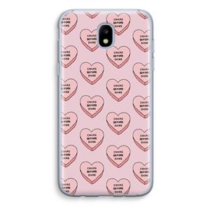 CaseCompany Chicks before dicks: Samsung Galaxy J5 (2017) Transparant Hoesje