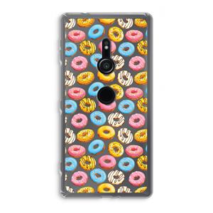 CaseCompany Pink donuts: Sony Xperia XZ2 Transparant Hoesje