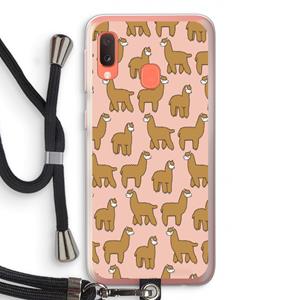 CaseCompany Alpacas: Samsung Galaxy A20e Transparant Hoesje met koord