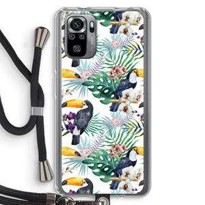 CaseCompany Tukans: Xiaomi Redmi Note 10S Transparant Hoesje met koord