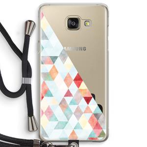 CaseCompany Gekleurde driehoekjes pastel: Samsung Galaxy A5 (2016) Transparant Hoesje met koord