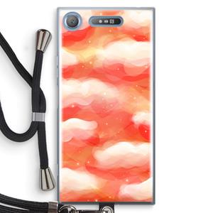 CaseCompany Lichte Wolken: Sony Xperia XZ1 Transparant Hoesje met koord