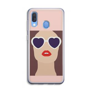 CaseCompany Red lips: Samsung Galaxy A40 Transparant Hoesje