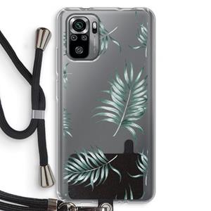 CaseCompany Simple leaves: Xiaomi Redmi Note 10S Transparant Hoesje met koord