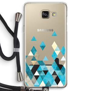 CaseCompany Gekleurde driehoekjes blauw: Samsung Galaxy A5 (2016) Transparant Hoesje met koord