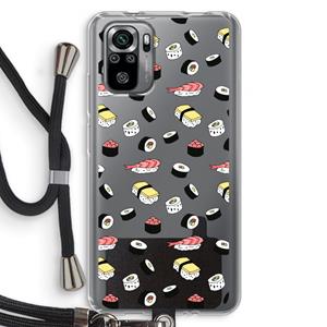 CaseCompany Sushi time: Xiaomi Redmi Note 10S Transparant Hoesje met koord
