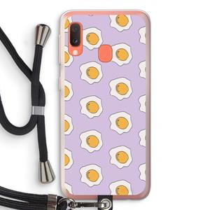 CaseCompany Bacon to my eggs #1: Samsung Galaxy A20e Transparant Hoesje met koord