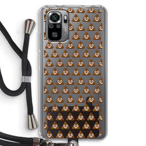 CaseCompany Poop emoji: Xiaomi Redmi Note 10S Transparant Hoesje met koord