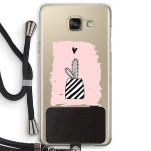 CaseCompany Zwart-wit cactus: Samsung Galaxy A5 (2016) Transparant Hoesje met koord