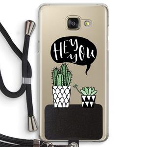 CaseCompany Hey you cactus: Samsung Galaxy A5 (2016) Transparant Hoesje met koord
