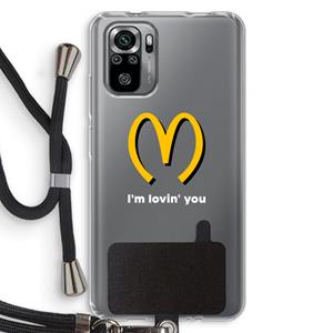 CaseCompany I'm lovin' you: Xiaomi Redmi Note 10S Transparant Hoesje met koord