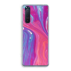 CaseCompany Paarse stroom: Sony Xperia 5 II Transparant Hoesje