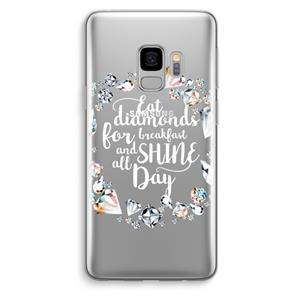 CaseCompany Diamonds: Samsung Galaxy S9 Transparant Hoesje