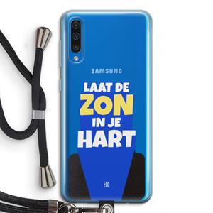 CaseCompany Laat de zon in je hart: Samsung Galaxy A50 Transparant Hoesje met koord
