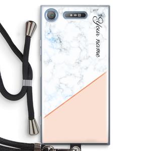 CaseCompany Marmer in stijl: Sony Xperia XZ1 Transparant Hoesje met koord