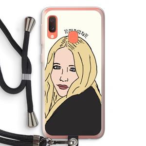 CaseCompany Mary Kate: Samsung Galaxy A20e Transparant Hoesje met koord