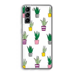 CaseCompany Sanseveria: Samsung Galaxy S21 Transparant Hoesje