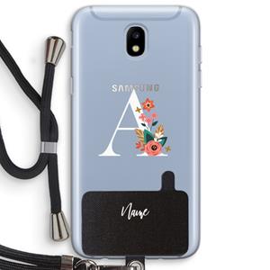 CaseCompany Pink Bouquet: Samsung Galaxy J5 (2017) Transparant Hoesje met koord