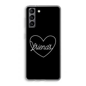 CaseCompany Friends heart black: Samsung Galaxy S21 Transparant Hoesje