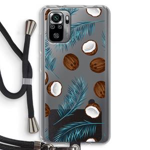 CaseCompany Kokosnoot roze: Xiaomi Redmi Note 10S Transparant Hoesje met koord