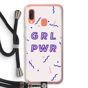 CaseCompany GRL PWR: Samsung Galaxy A20e Transparant Hoesje met koord