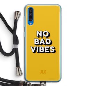 CaseCompany No Bad Vibes: Samsung Galaxy A50 Transparant Hoesje met koord