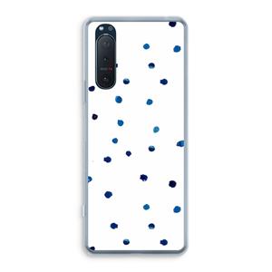 CaseCompany Blauwe stippen: Sony Xperia 5 II Transparant Hoesje