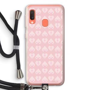 CaseCompany Ass 'n Titties: Samsung Galaxy A20e Transparant Hoesje met koord