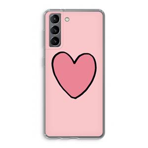 CaseCompany Hartje: Samsung Galaxy S21 Transparant Hoesje