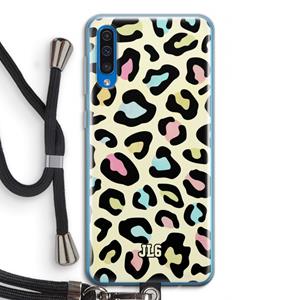 CaseCompany Leopard pattern: Samsung Galaxy A50 Transparant Hoesje met koord