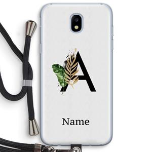 CaseCompany Charcoal Flora: Samsung Galaxy J5 (2017) Transparant Hoesje met koord