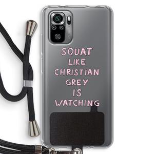CaseCompany Christian Grey: Xiaomi Redmi Note 10S Transparant Hoesje met koord