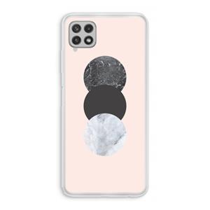 CaseCompany Marmeren cirkels: Samsung Galaxy A22 4G Transparant Hoesje