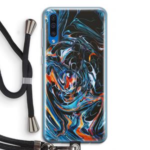 CaseCompany Black Unicorn: Samsung Galaxy A50 Transparant Hoesje met koord