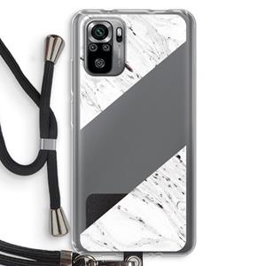 CaseCompany Biggest stripe: Xiaomi Redmi Note 10S Transparant Hoesje met koord