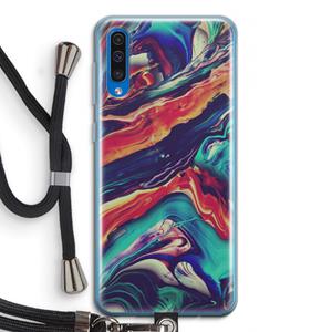 CaseCompany Chameleon Sun: Samsung Galaxy A50 Transparant Hoesje met koord