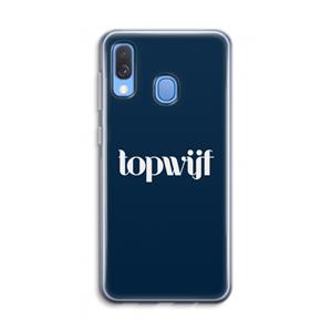 CaseCompany Topwijf Navy: Samsung Galaxy A40 Transparant Hoesje