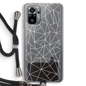 CaseCompany Geometrische lijnen wit: Xiaomi Redmi Note 10S Transparant Hoesje met koord
