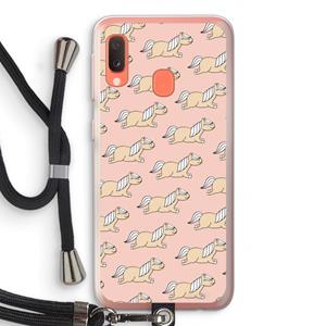 CaseCompany Ponys: Samsung Galaxy A20e Transparant Hoesje met koord