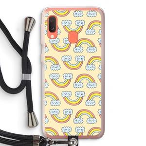 CaseCompany Regenboog: Samsung Galaxy A20e Transparant Hoesje met koord