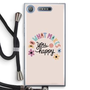 CaseCompany Happy days: Sony Xperia XZ1 Transparant Hoesje met koord