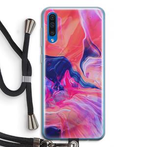 CaseCompany Earth And Ocean: Samsung Galaxy A50 Transparant Hoesje met koord