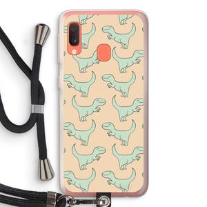 CaseCompany Dinos: Samsung Galaxy A20e Transparant Hoesje met koord