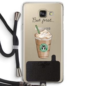 CaseCompany But first coffee: Samsung Galaxy A5 (2016) Transparant Hoesje met koord