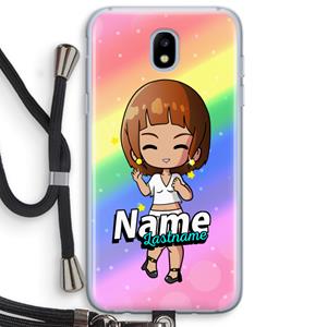 CaseCompany Chibi Maker vrouw: Samsung Galaxy J5 (2017) Transparant Hoesje met koord