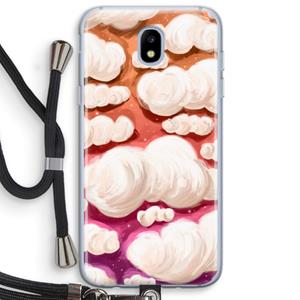 CaseCompany Katoen Wolken: Samsung Galaxy J5 (2017) Transparant Hoesje met koord