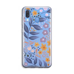 CaseCompany Flowers with blue leaves: Samsung Galaxy A40 Transparant Hoesje