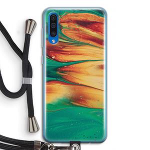 CaseCompany Green Inferno: Samsung Galaxy A50 Transparant Hoesje met koord