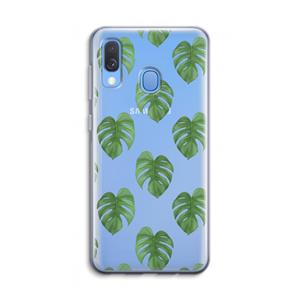 CaseCompany Monstera leaves: Samsung Galaxy A40 Transparant Hoesje